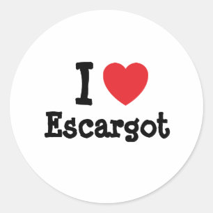 Ik hou van Escargot hart T-Shirt Ronde Sticker