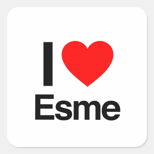 ik hou van esme vierkante sticker (Voorkant)