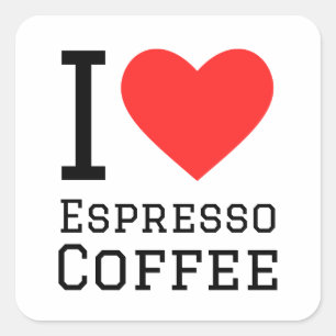 Ik hou van espressokoffie vierkante sticker