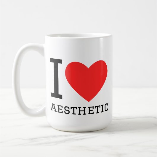 Ik hou van esthetiek koffiemok (Links)