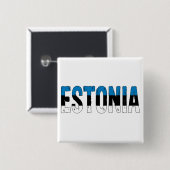 Ik hou van Estland Vierkante Button 5,1 Cm (Voorkant /achterkant)