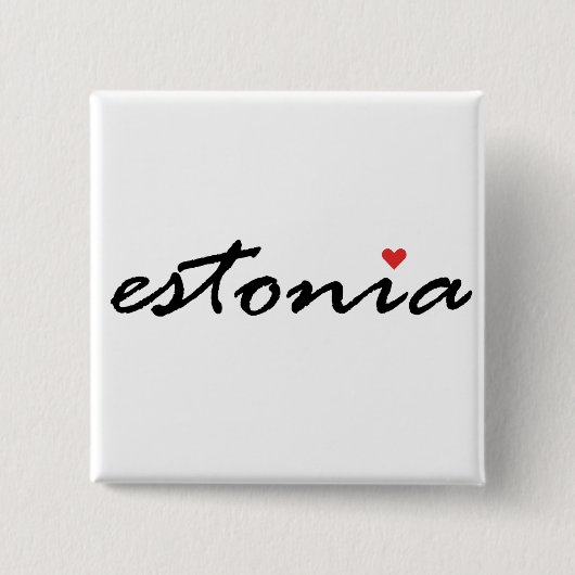 Ik hou van Estland Vierkante Button 5,1 Cm (Voorkant)