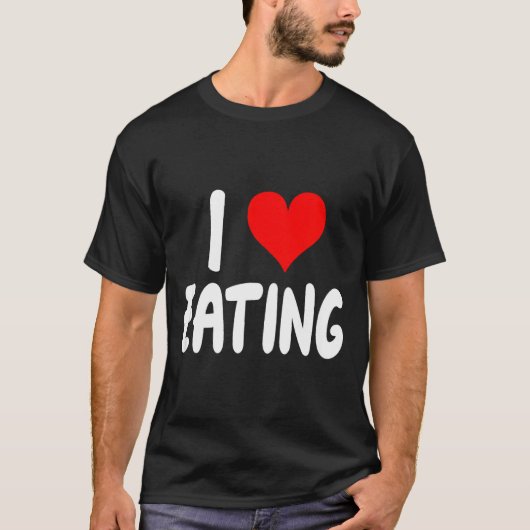Ik hou van eten - Hart -  T-shirt (Voorkant)
