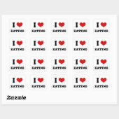 Ik hou van eten vierkante sticker (Vel)