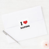 Ik hou van eten vierkante sticker (Envelop)