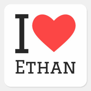 Ik hou van ethan vierkante sticker
