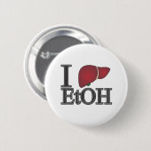 Ik hou van ethanol ronde button 5,7 cm (Voorkant /achterkant)