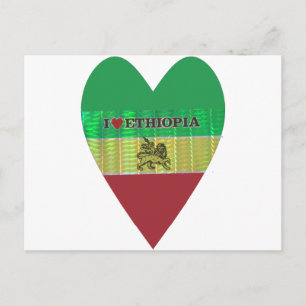 Ik hou van Ethiopia Lovely Hearts Colours Briefkaart