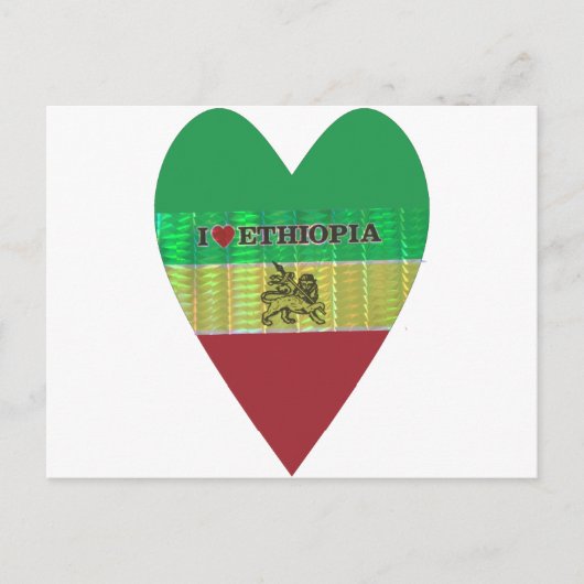 Ik hou van Ethiopia Lovely Hearts Colours Briefkaart (Voorkant)
