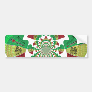 Ik hou van Ethiopia Lovely Hearts Colours Bumpersticker
