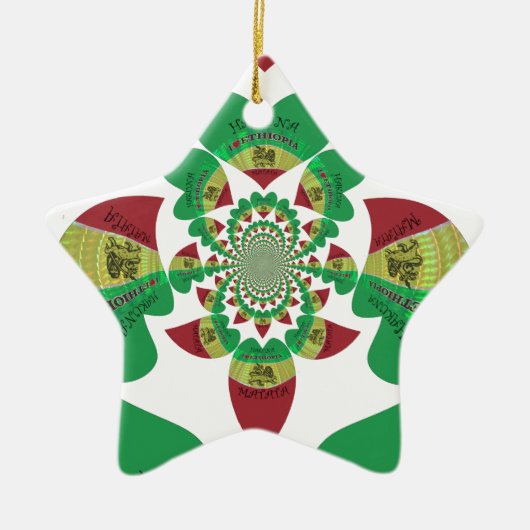 Ik hou van Ethiopia Lovely Hearts Colours Keramisch Ornament (Voorkant)