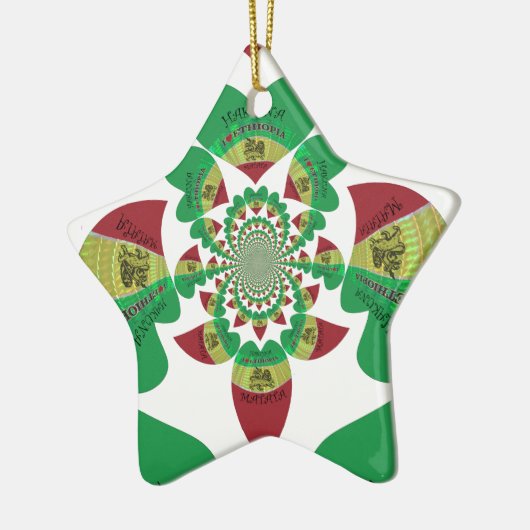 Ik hou van Ethiopia Lovely Hearts Colours Keramisch Ornament (Links)