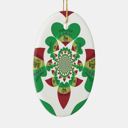 Ik hou van Ethiopia Lovely Hearts Colours Keramisch Ornament (Rechts)