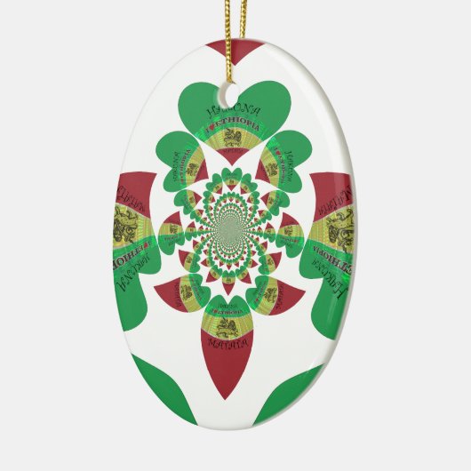 Ik hou van Ethiopia Lovely Hearts Colours Keramisch Ornament (Links)