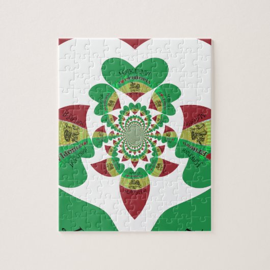 Ik hou van Ethiopia Lovely Hearts Colours Legpuzzel (Verticaal)