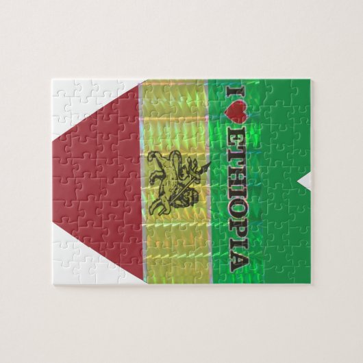 Ik hou van Ethiopia Lovely Hearts Colours Legpuzzel (Horizontaal)