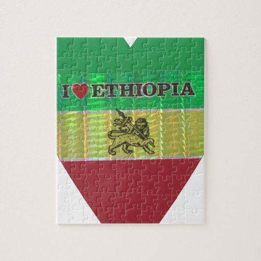Ik hou van Ethiopia Lovely Hearts Colours Legpuzzel (Verticaal)