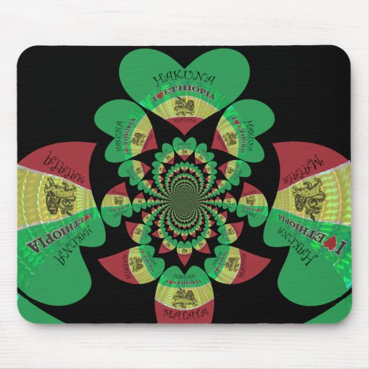 Ik hou van Ethiopia Lovely Hearts Colours Muismat (Voorkant)