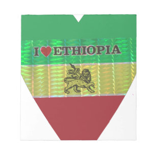 Ik hou van Ethiopia Lovely Hearts Colours Notitieblok