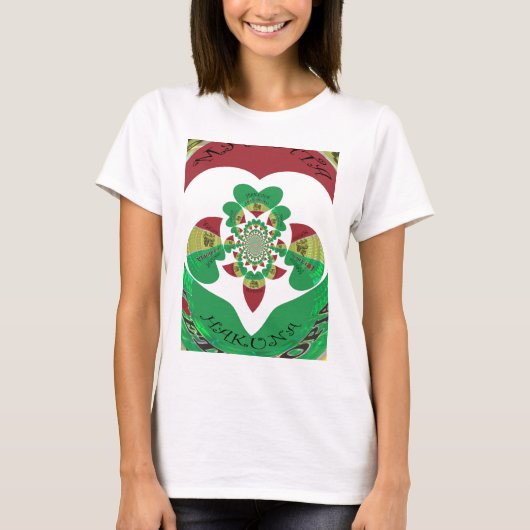 Ik hou van Ethiopia Lovely Hearts Colours T-shirt (Voorkant)