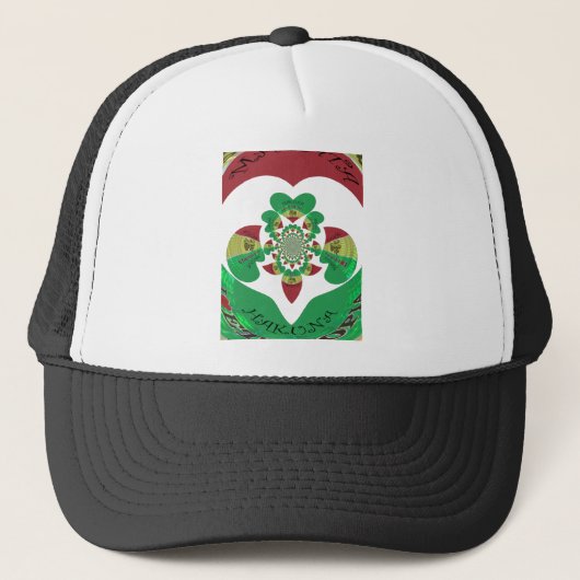 Ik hou van Ethiopia Lovely Hearts Colours Trucker Pet (Voorkant)