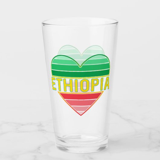 Ik hou van Ethiopië, Ethiopisch hart Glas (Voorkant)