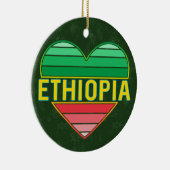 Ik hou van Ethiopië, Ethiopisch hart Keramisch Ornament (Rechts)