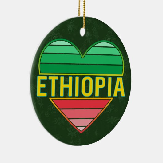 Ik hou van Ethiopië, Ethiopisch hart Keramisch Ornament (Rechts)