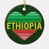 Ik hou van Ethiopië, Ethiopisch hart Keramisch Ornament (Voorkant)