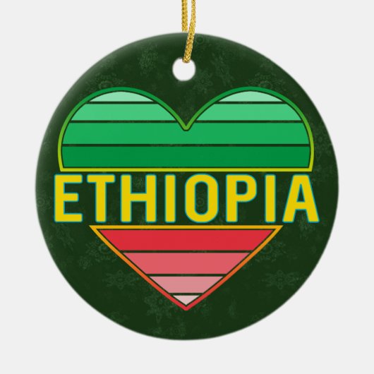 Ik hou van Ethiopië, Ethiopisch hart Keramisch Ornament (Voorkant)