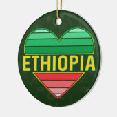 Ik hou van Ethiopië, Ethiopisch hart Keramisch Ornament (Links)
