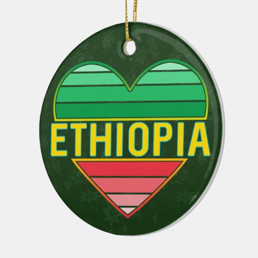 Ik hou van Ethiopië, Ethiopisch hart Keramisch Ornament (Links)