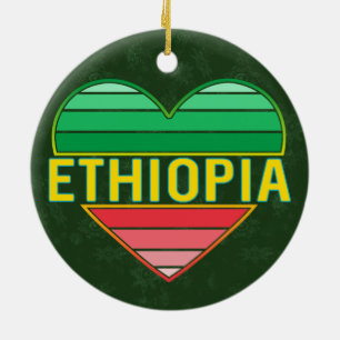 Ik hou van Ethiopië, Ethiopisch hart Keramisch Ornament