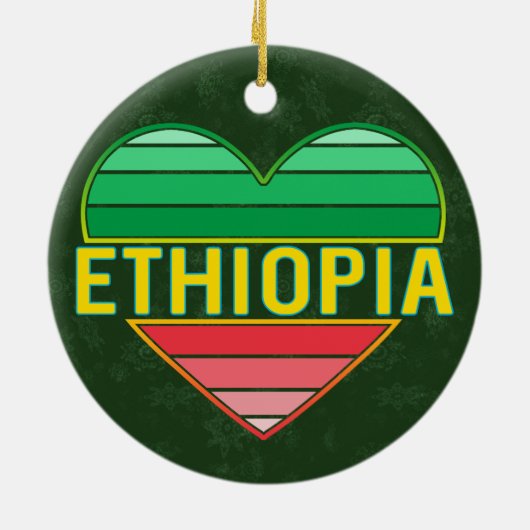Ik hou van Ethiopië, Ethiopisch hart Keramisch Ornament (Achterkant)