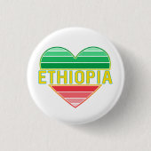 Ik hou van Ethiopië, Ethiopisch hart Ronde Button 3,2 Cm (Voorkant)
