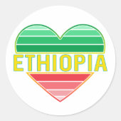 Ik hou van Ethiopië, Ethiopisch hart Ronde Sticker (Voorkant)