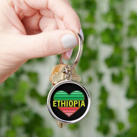 Ik hou van Ethiopië, Ethiopisch hart Sleutelhanger (Hand)