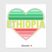 Ik hou van Ethiopië, Ethiopisch hart Sticker (Vel)