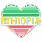 Ik hou van Ethiopië, Ethiopisch hart Sticker (Voorkant)