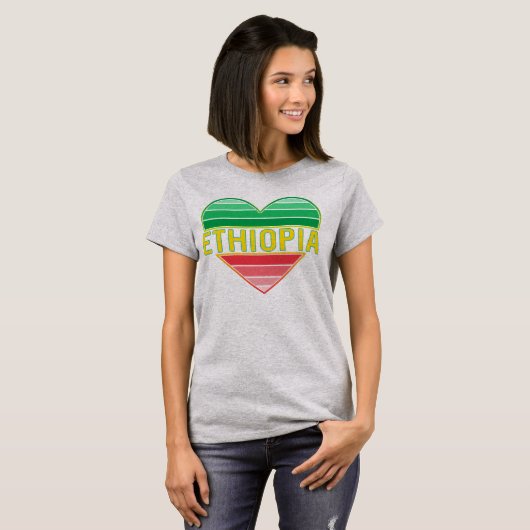 Ik hou van Ethiopië, Ethiopisch hart T-shirt (Voorkant volledig)