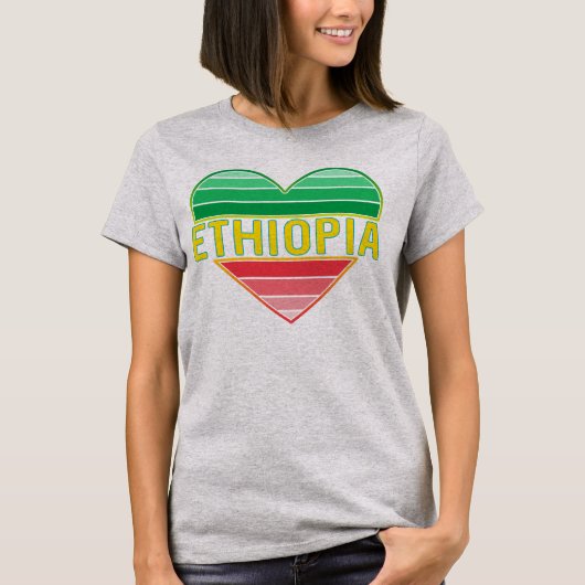 Ik hou van Ethiopië, Ethiopisch hart T-shirt (Voorkant)