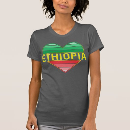 Ik hou van Ethiopië, Ethiopisch hart T-shirt (Voorkant)