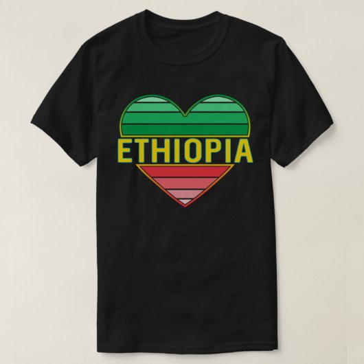 Ik hou van Ethiopië, Ethiopisch hart T-shirt (Design voorkant)