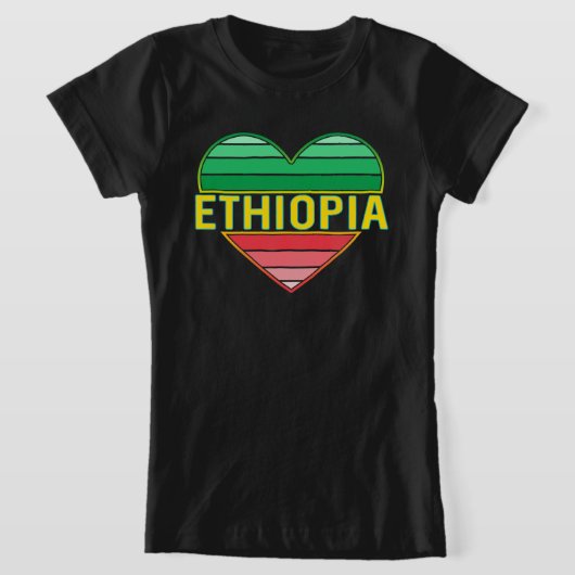 Ik hou van Ethiopië, Ethiopisch hart T-shirt (Laagn)