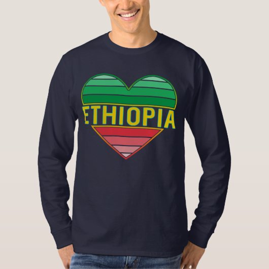 Ik hou van Ethiopië, Ethiopisch hart T-shirt (Voorkant)