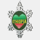 Ik hou van Ethiopië, Ethiopisch hart Tin Sneeuwvlok Ornament (Rechts)