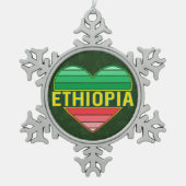 Ik hou van Ethiopië, Ethiopisch hart Tin Sneeuwvlok Ornament (Voorkant)