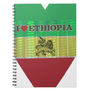 Ik hou van Ethiopië Lieve Hartjes Kleuren Notitieboek