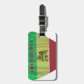 Ik hou van Ethiopië met hart: Vlag Kunst Motief Bagagelabel (Voorkant verticaal)