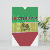 Ik hou van Ethiopië met hart: Vlag Kunst Motief Briefpapier (Staand voorkant)